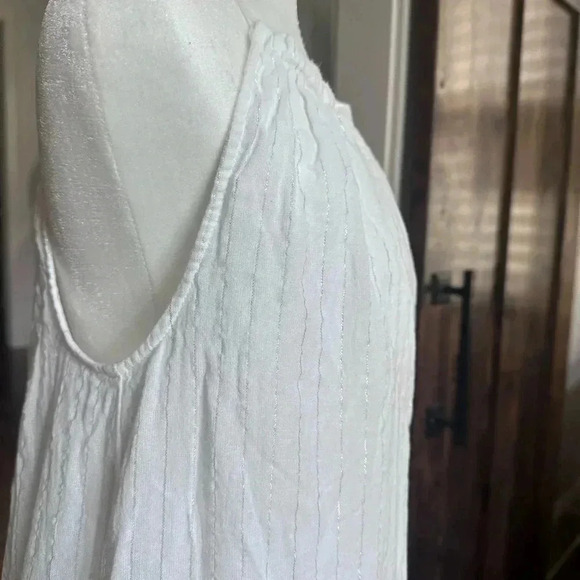World Market Boho Sleeveless White Maxi Dress | Size Large/Medium - Picture 7 of 8